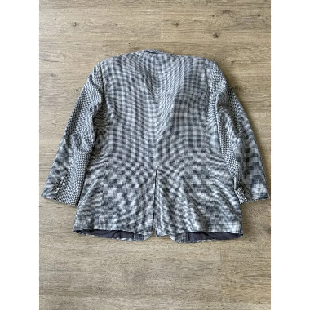 Vintage Brooks Brothers Wool/Silk/Linen 2 Button Herringbone Blaze 48 L